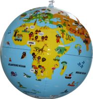 Opblaasbare wereldbol - globe op ontdekking | Caly Toys