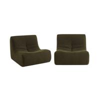 sweeek - Modulaire stoel één zitplaats textuur bouclé (set van 2)