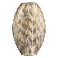 Leen Bakker - Vaas Tijn - Goudkleur - Ovaal - 48,5x32x9,5 Cm - Metaal - Goudkleurig