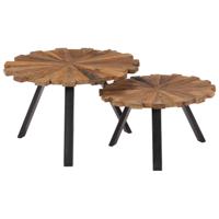 Salontafels 2 st massief gerecycled hout