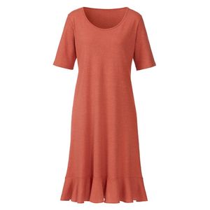 Jersey jurk van hennep en bio-katoen, klei Maat: 40