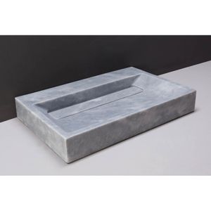 Wastafel Forzalaqua Bellezza Cloudy Marmer Gezoet 80,5x51,5x9 cm 2 Kraangaten