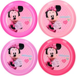 4x Plastic Disney Minnie Mouse bordjes   -