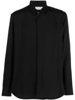 Saint Laurent chemise en soie à manches longues - Noir - thumbnail