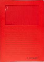 Q-CONNECT L-map met venster, 120 g/m², A4, pak van 100 stuks, rood