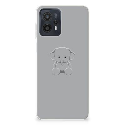 Motorola Moto G23 | G13 Telefoonhoesje met Naam Grijs Baby Olifant Motorola Moto G23 | G13 Telefoonhoesje met Naam Grijs Baby Olifant