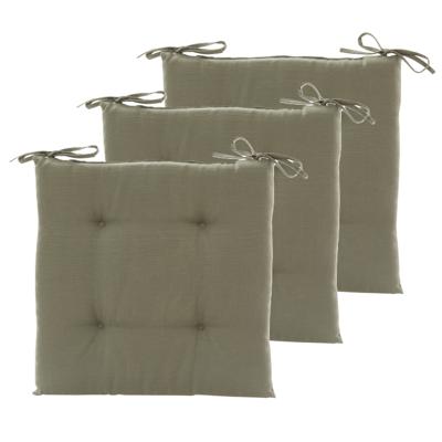 Hespiride Stoelkussen Altea - 3x - 40 x 40 cm - groen - polyester - tuinkussen