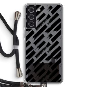 Zwarte vegen: Samsung Galaxy S21 FE Transparant Hoesje met koord