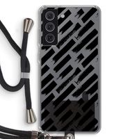 Zwarte vegen: Samsung Galaxy S21 FE Transparant Hoesje met koord