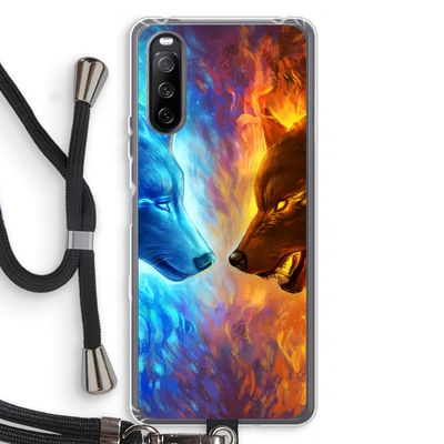 Fire & Ice: Sony Sony Xperia 10 III Transparant Hoesje met koord