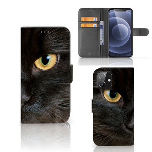 iPhone 12 | 12 Pro (6.1") Telefoonhoesje met Pasjes Zwarte Kat