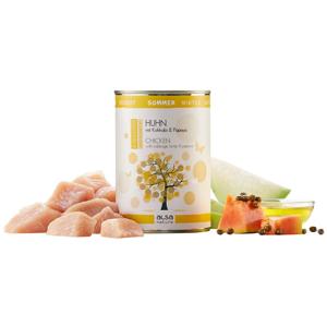alsa-nature 4-SEASONS Zomermenu Kip met koolrabi en papaja, 400 g, Aantal: 12 x 400 g