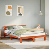 Bedframe zonder matras massief grenenhout wasbruin 120x200 cm