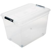5Five opberg kist met deksel - Box - 100 liter - 67 x 48 x 46 cm - kunststof - transparant 5Five opberg kist met deksel - Box - 100 liter - 67 x 48 x 46 cm - kunststof - transparant