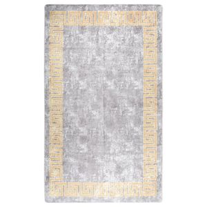VidaXL Vloerkleed wasbaar anti-slip 120x180 cm grijs
