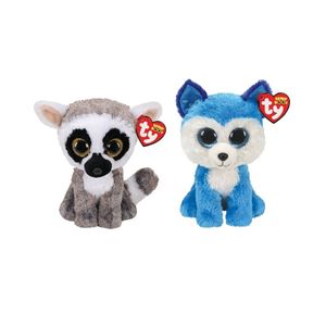 Ty - Knuffel - Beanie Boo's - Linus Lemur & Prince Husky