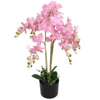 vidaXL Kunstplant orchidee met pot 75 cm roze - thumbnail