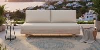 Los Angeles bench 2-seater oyster steel/acacia off-white Eurofar - Eurofar