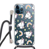 Rainbow Unicorn: iPhone 12 Pro Max Transparant Hoesje met koord Rainbow Unicorn: iPhone 12 Pro Max Transparant Hoesje met koord