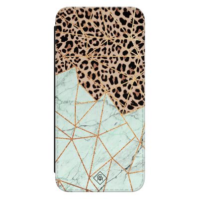 Samsung Galaxy A53 flipcase - Luipaard marmer mint