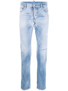 DSQUARED2 jean slim à effet légèrement délavé - Bleu