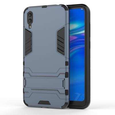 Schokbestendige PC + TPU Case voor Huawei Enjoy 9 met houder (marineblauw)