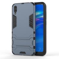 Schokbestendige PC + TPU Case voor Huawei Enjoy 9 met houder (marineblauw)