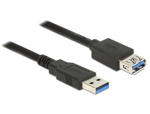 Delock USB-kabel USB 3.2 Gen1 (USB 3.0 / USB 3.1 Gen1) USB-A stekker, USB-A bus 5.00 m Zwart Vergulde steekcontacten 85058