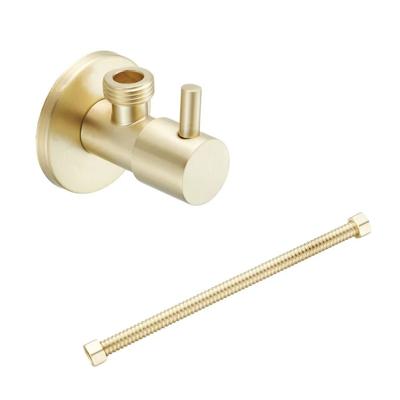 Hoekstopkraan SaniClear Brass | Met flexibele aansluitslang (30 cm) | 1/2x1/2" | Geborsteld messing - mat goud