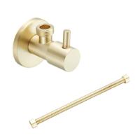 Hoekstopkraan SaniClear Brass | Met flexibele aansluitslang (30 cm) | 1/2x1/2" | Geborsteld messing - mat goud Hoekstopkraan SaniClear Brass | Met flexibele aansluitslang (30 cm) | 1/2x1/2" | Geborsteld messing - mat goud