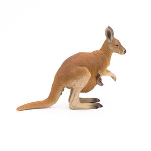 Plastic speelgoed figuur kangoeroe met baby 8 cm   -
