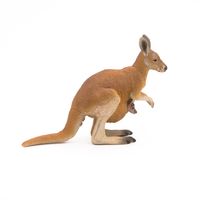 Plastic speelgoed figuur kangoeroe met baby 8 cm   - - thumbnail