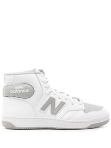 New Balance baskets en cuir à patch logo - Blanc