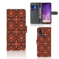 Motorola One Vision Telefoon Hoesje Batik Brown - thumbnail