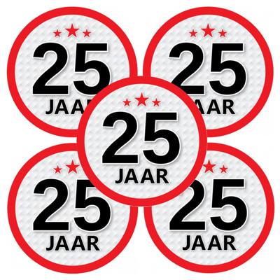 25 jaar leeftijd sticker - 10x - rond - Dia 15 cm - 25 jaar verjaardag - jubileum - leeftijd versier