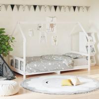 Kinderbedframe 90x190 cm massief grenenhout wit - thumbnail