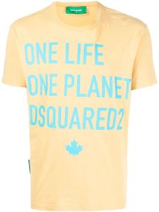 DSQUARED2 t-shirt à slogan imprimé - Jaune