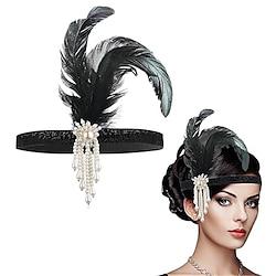 Vintage Jaren 1920 Gatsby Jaren '20 flapper hoofdband Accessoireset Haarbanden Charleston Dames Veer Modieus Maskerade Festival Hoofdband Lightinthebox