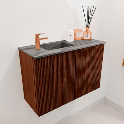 Toiletmeubel Mondiaz Joya Dlux | 60 cm | Meubelkleur Ruby | Faye wastafel Sombra Wasbak Links | 1 kraangat