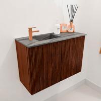 Toiletmeubel Mondiaz Joya Dlux | 60 cm | Meubelkleur Ruby | Faye wastafel Sombra Wasbak Links | 1 kraangat