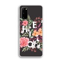 Hello in flowers: Samsung Galaxy S20 Transparant Hoesje