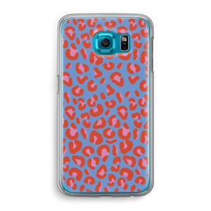 Leopard blue: Samsung Galaxy S6 Transparant Hoesje