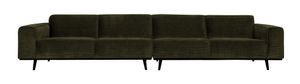 BePureHome Bank 'Statement' 4-zits XL, Rib, kleur Warm Groen