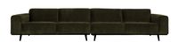 BePureHome Bank 'Statement' 4-zits XL, Rib, kleur Warm Groen