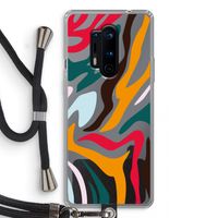 Colored Zebra: OnePlus 8 Pro Transparant Hoesje met koord