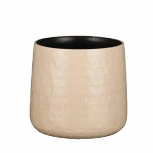 Mica Decorations Plantenpot - beige - keramiek - 15 x 13 cm