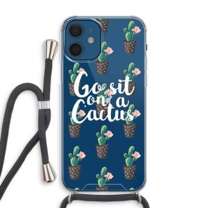 Cactus quote: iPhone 12 Transparant Hoesje met koord