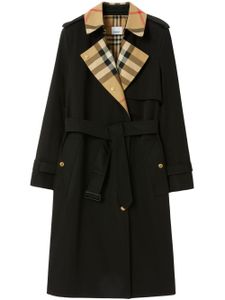 Burberry trench en coton à carreaux - Noir