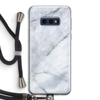 Witte marmer: Samsung Galaxy S10e Transparant Hoesje met koord