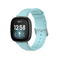 Bandje geschikt voor Fitbit Versa 3 - Maat S - Horlogebandje - Polsband - Kunstleer - Blauw